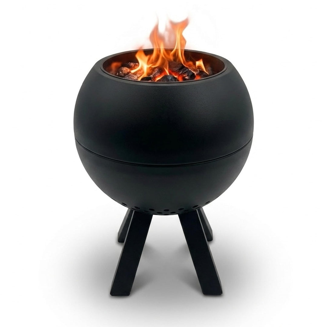 Feuerschale, Feuerstelle,Doppelwandig,Hitzebeständig,Raucharm (Schwarz), Schwarz