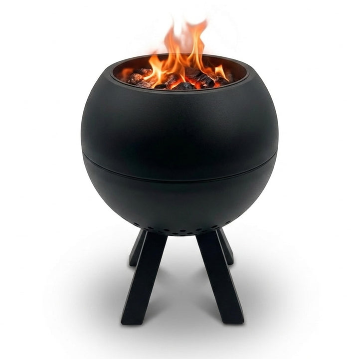 Feuerschale, Feuerstelle,Doppelwandig,Hitzebeständig,Raucharm (Schwarz), Schwarz