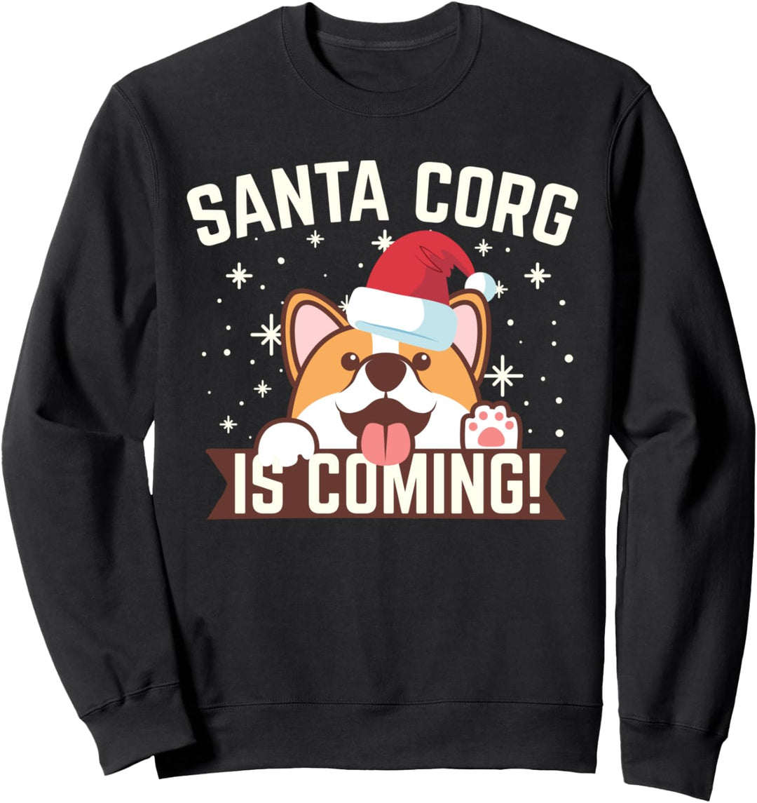 Santa Corg kommt! Weihnachten Corgi Sweatshirt