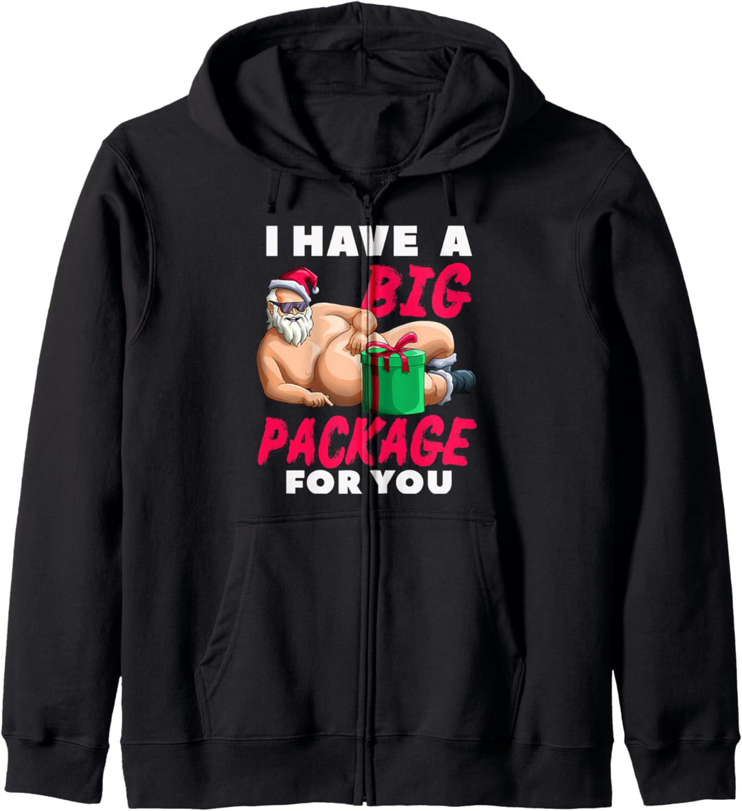 Grosses Paket Lustiges Weihnachtsgeschenk des Weihnachtsmanns Kapuzenjacke