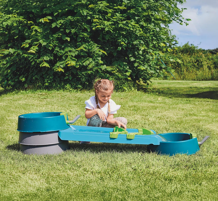 AquaPlay Mudway Run - kombinierte Wasser- und Sandspielbahn, 1,5m Wasserbahn mit Schleusen, Becken u