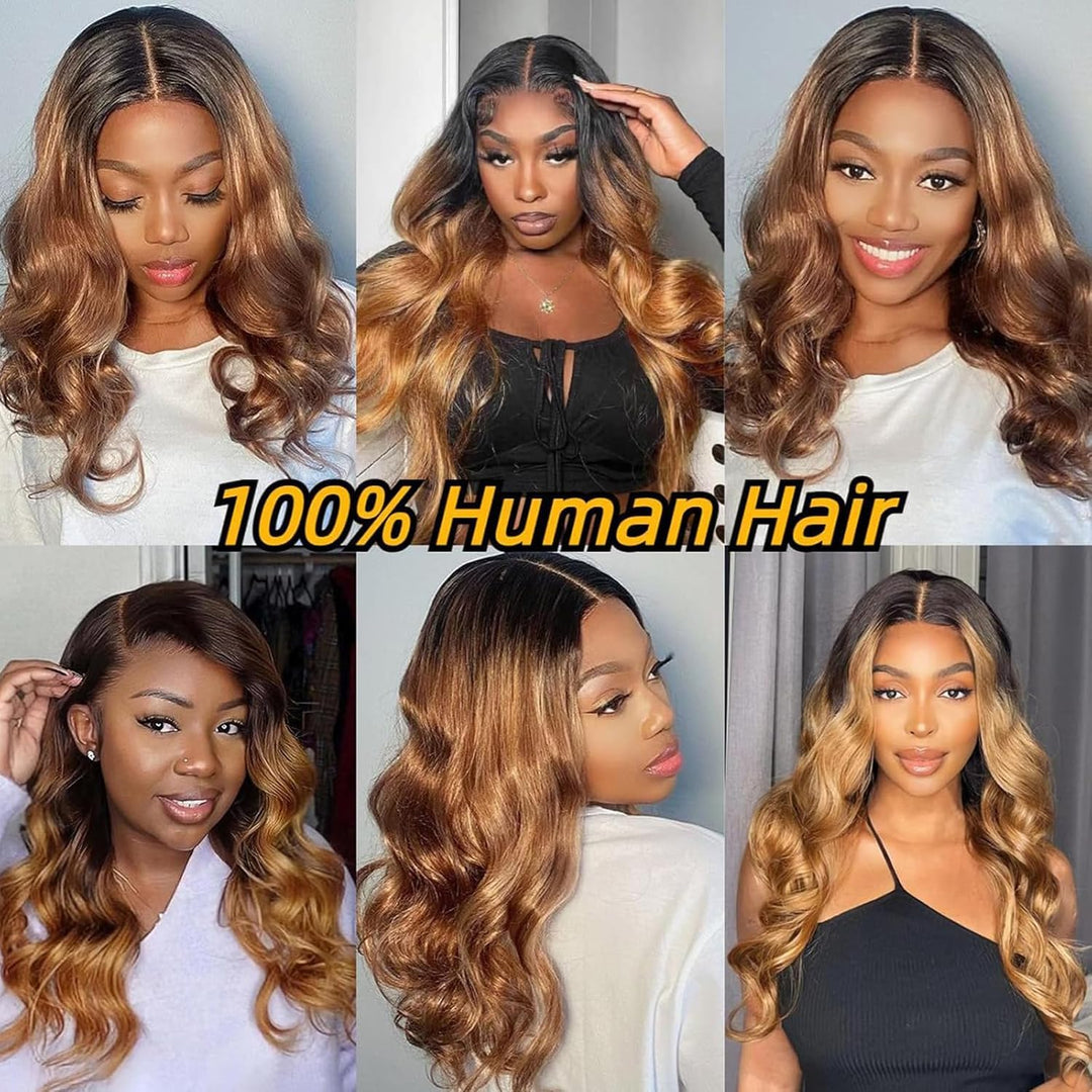 Ombre Brazilian Body Wave Hair 4 Bundles 14 16 18 20 Inch Brazilian Remy Virgin Human Hair Weave Bun