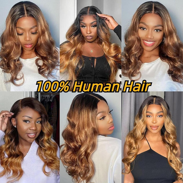 Ombre Brazilian Body Wave Hair 4 Bundles 14 16 18 20 Inch Brazilian Remy Virgin Human Hair Weave Bun
