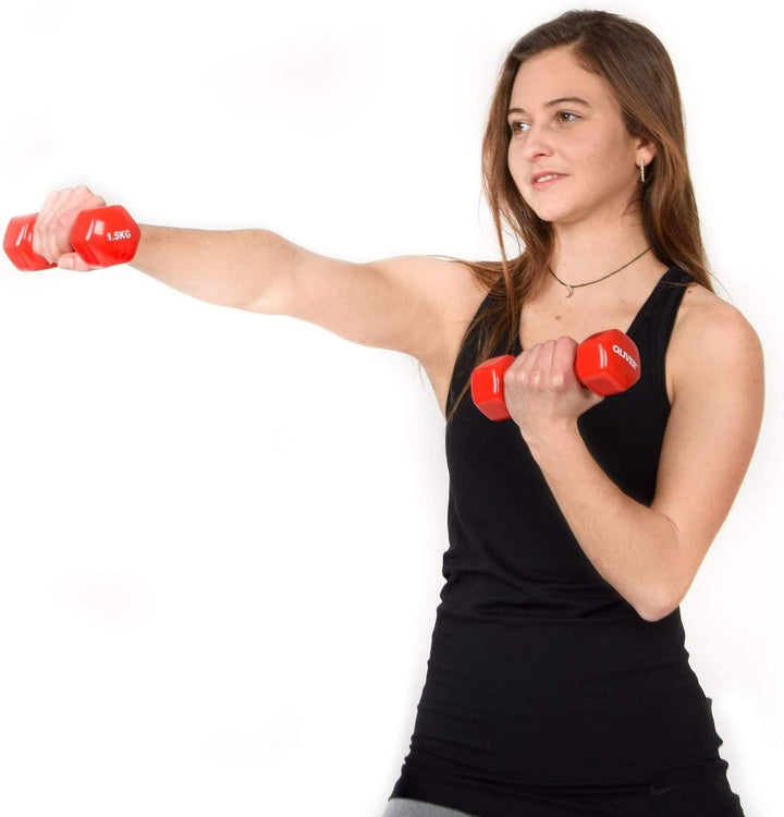 Oliver – Vinyl Kurzhanteln Set – Hantelset für Männer & Frauen – verschiedene Gewichte von 0,5 kg bi