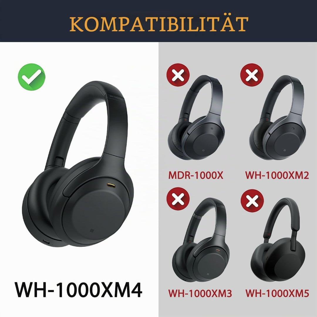 SOULWIT Ohrpolster Polster + Kopfband Stirnband Headband, Ersatz kit für Sony WH-1000XM4 (WH1000XM4)