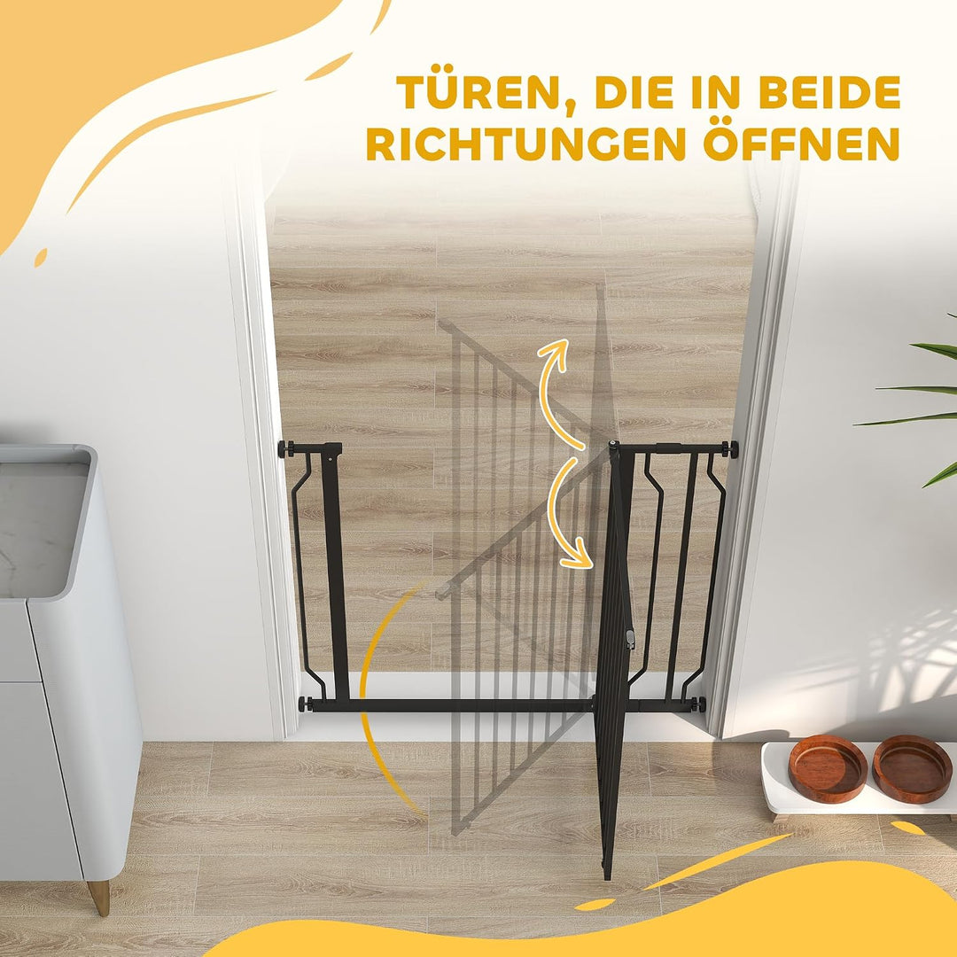 PawHut Türschutzgitter Treppenschutzgitter mit 10 cm Verlängerung Türgitter ohne Bohren Treppengitte