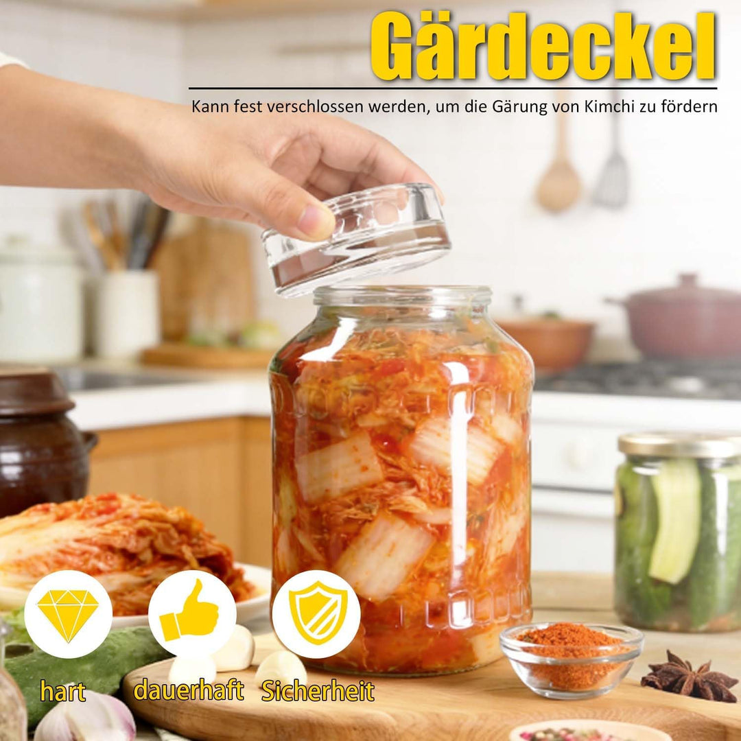 4 Stück Fermentiergewichte mit Ø 8 cm, Glasgewichte zum Fermentieren von Gemüse in Salzlake, Ideal z