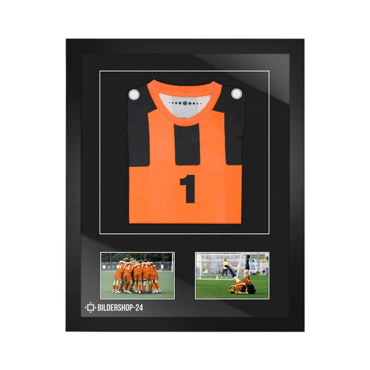 Bilderrahmen Trikotrahmen stabil RahmBig Schwarz 50 X 70 cm Rahmen für Trikots, Sport Shirts + Passe