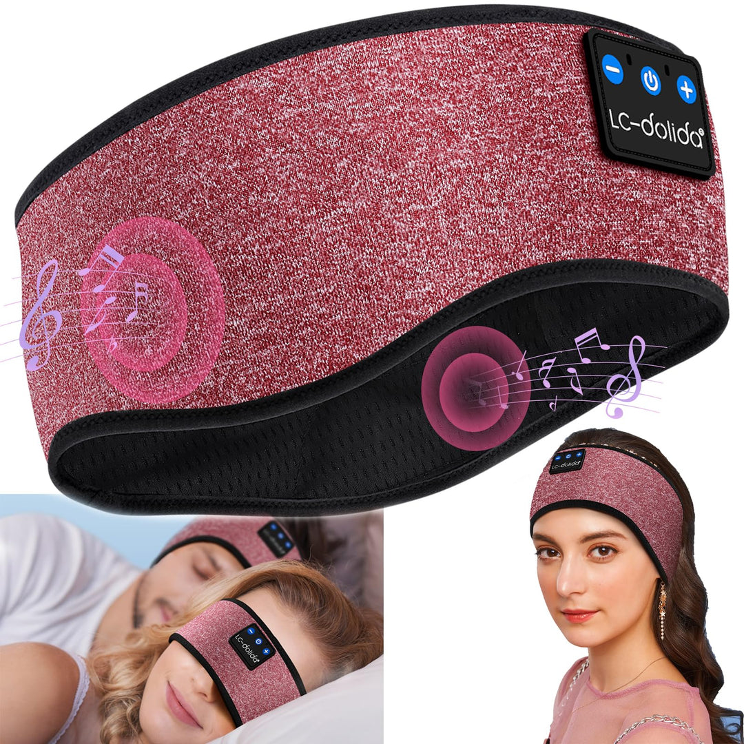 LC-dolida Schlafkopfhörer Bluetooth, LC-dolida Schlaf Kopfhörer zum Schlafen Bluetooth Sport Stirnba