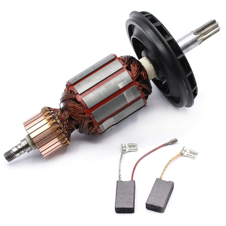 Anker Rotor Motor inkl. Lüfter + Kohlebürsten passend für Bosch GBH 5-40 DE, GBH 5-40 DCE, GSH 5 E,