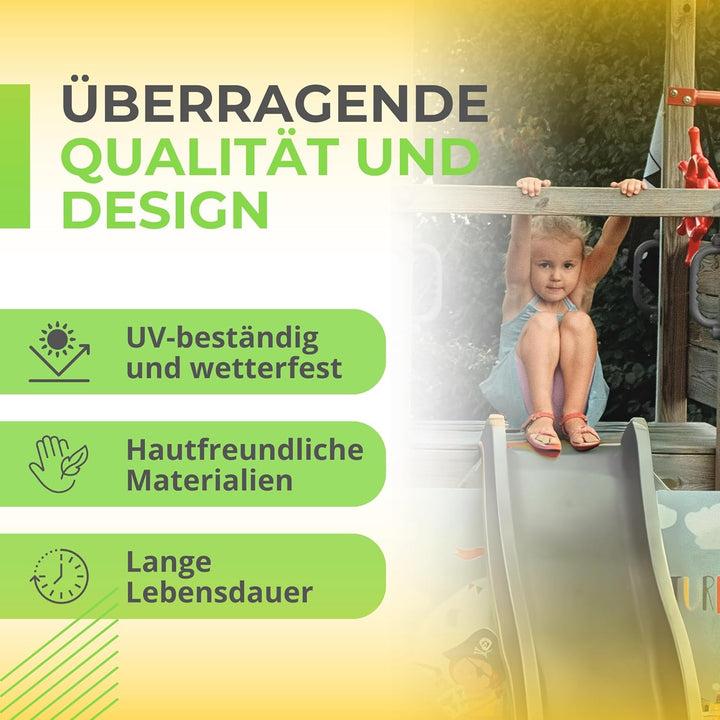 Spielturmking® Kinderrutsche Wave 1,75 m Wasserrutsche Spielturm Wellenrutsche Gartenrutsche Anbauru