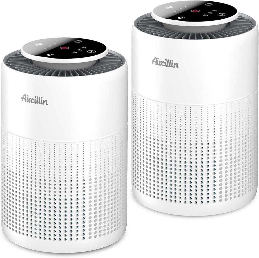 Aircillin 2 Stück Luftreiniger für Allergiker mit 4-Stufig H13 HEPA Filter, 765 Sq Ft Abdeckung Max,