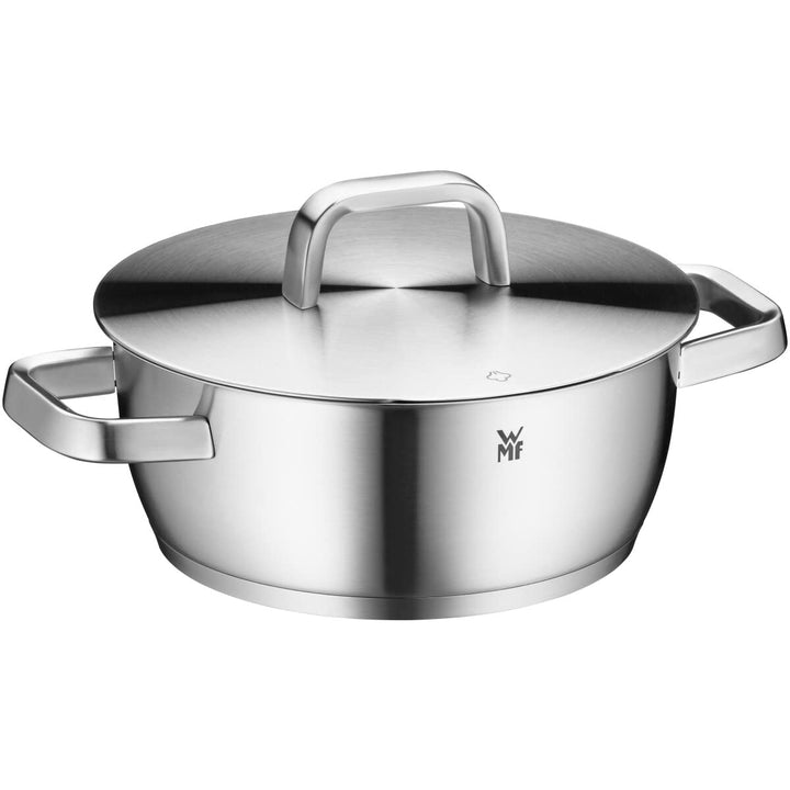 WMF Iconic Kochtopf gross 22cm, Metalldeckel, Bratentopf Induktion 3,2l, grosser Topf, Cromargan Ede