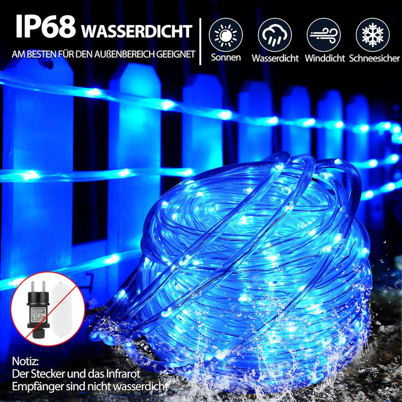 10M LED Schlauch Lichterkette Aussen, 100er LED Lichtschlauch Aussen IP68, 16 Farben Lichterkette In