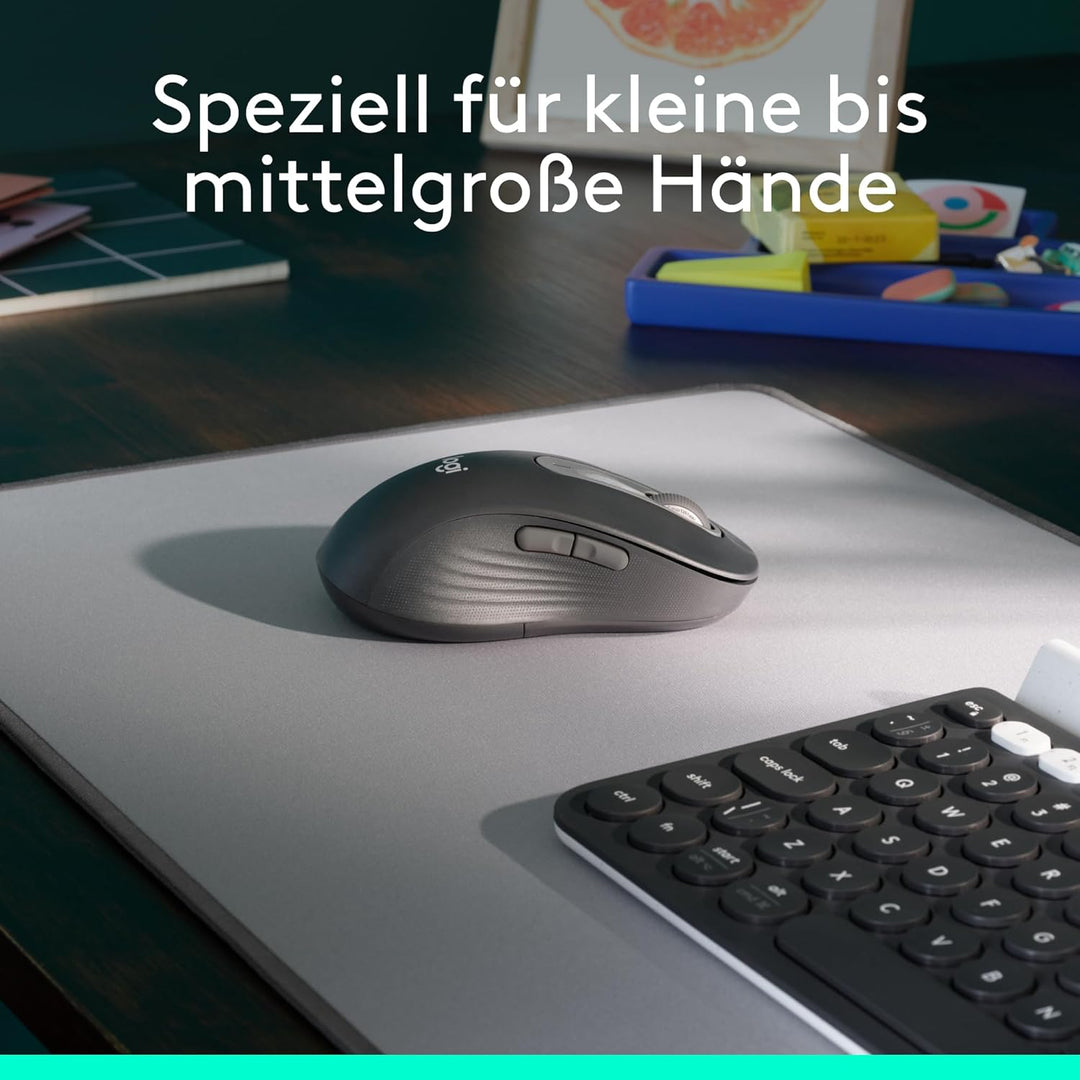 Logitech Signature M650 L Left Kabellose Maus - für grosse linke Hände, Leise Klicks, Anpassbare Sei