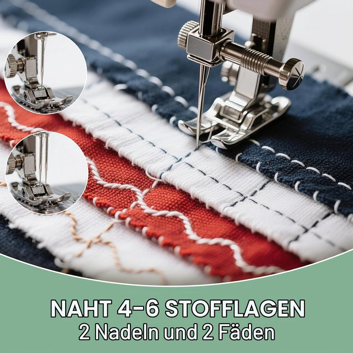 Nähmaschine für Anfänger und Kinder, Qoosea 16 Stichmuster Overlock Nähmaschine Einfach zu Bedienen,