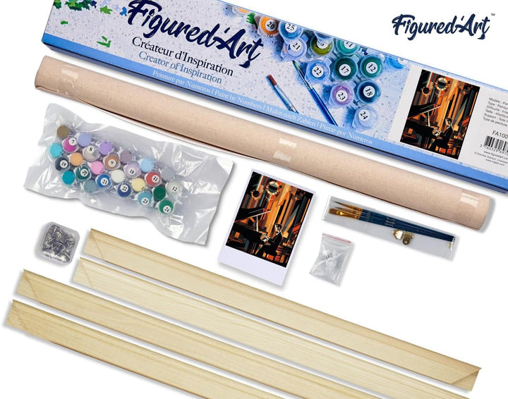 Figured'Art Malen Nach Zahlen Erwachsene Mit Rahmen Art-Deco-Mann am Klavier - Paint by Numbers Bast