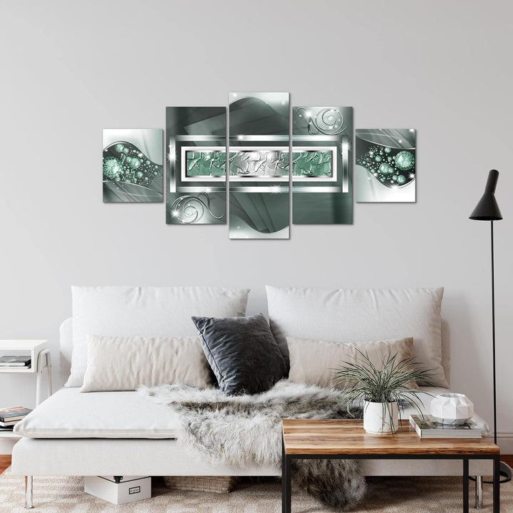 Runa Art Wandbilder Abstrakt 5 Teilig Bild auf Vlies Leinwand Deko Wohnzimmer Schlafzimmer Diamant G