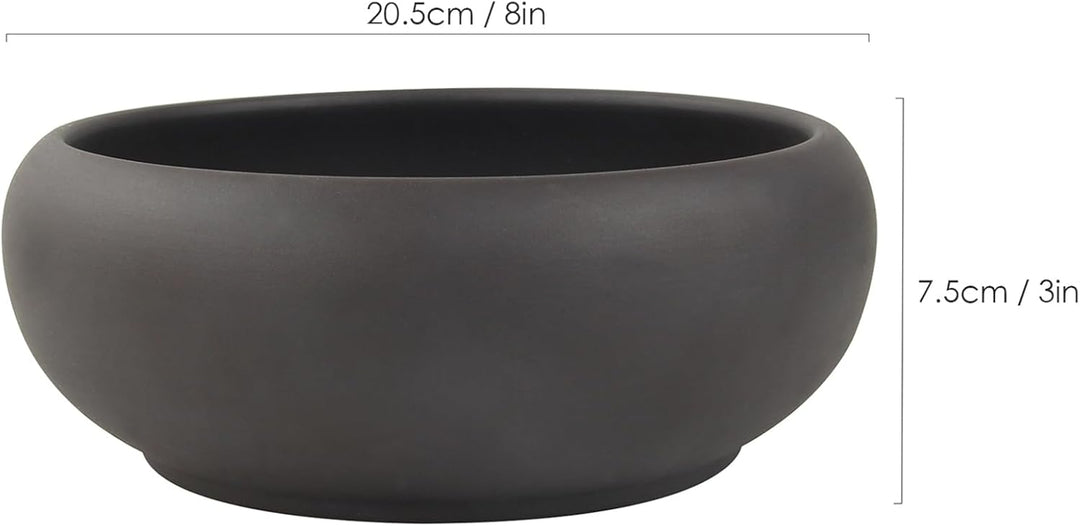 Bonsai-Topf, 20,3 cm, unglasiert, rund, Keramik, Sukkulenten-Übertopf + Drainage-Sieb