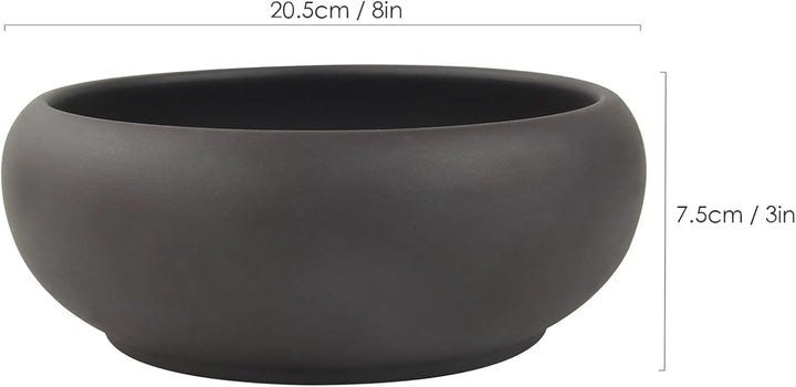 Bonsai-Topf, 20,3 cm, unglasiert, rund, Keramik, Sukkulenten-Übertopf + Drainage-Sieb