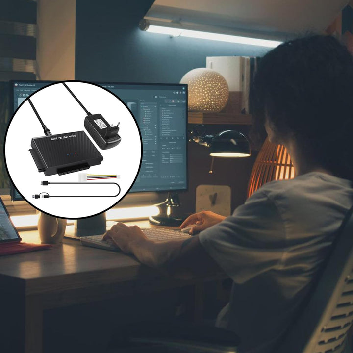 USB 3.0 zu SATA IDE Adapter, USB 3.0 zu IDE/SATA Festplatte Adapter Für 2,5/3,5 Zoll SATa & IDEHDD/S