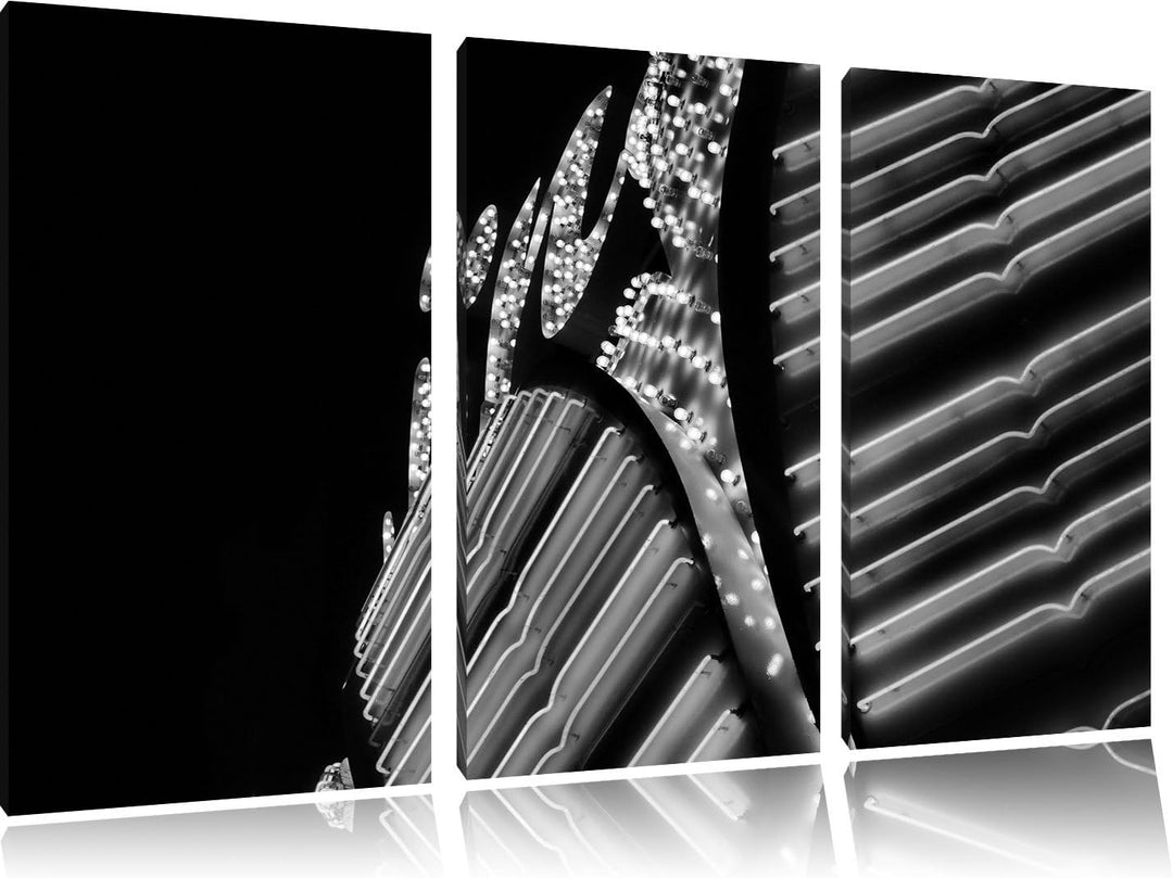 Pixxprint Dark Lichtreklame als Leinwandbild/Grösse: 3 Teilig (120x80) / Wandbild/Kunstdruck/fertig