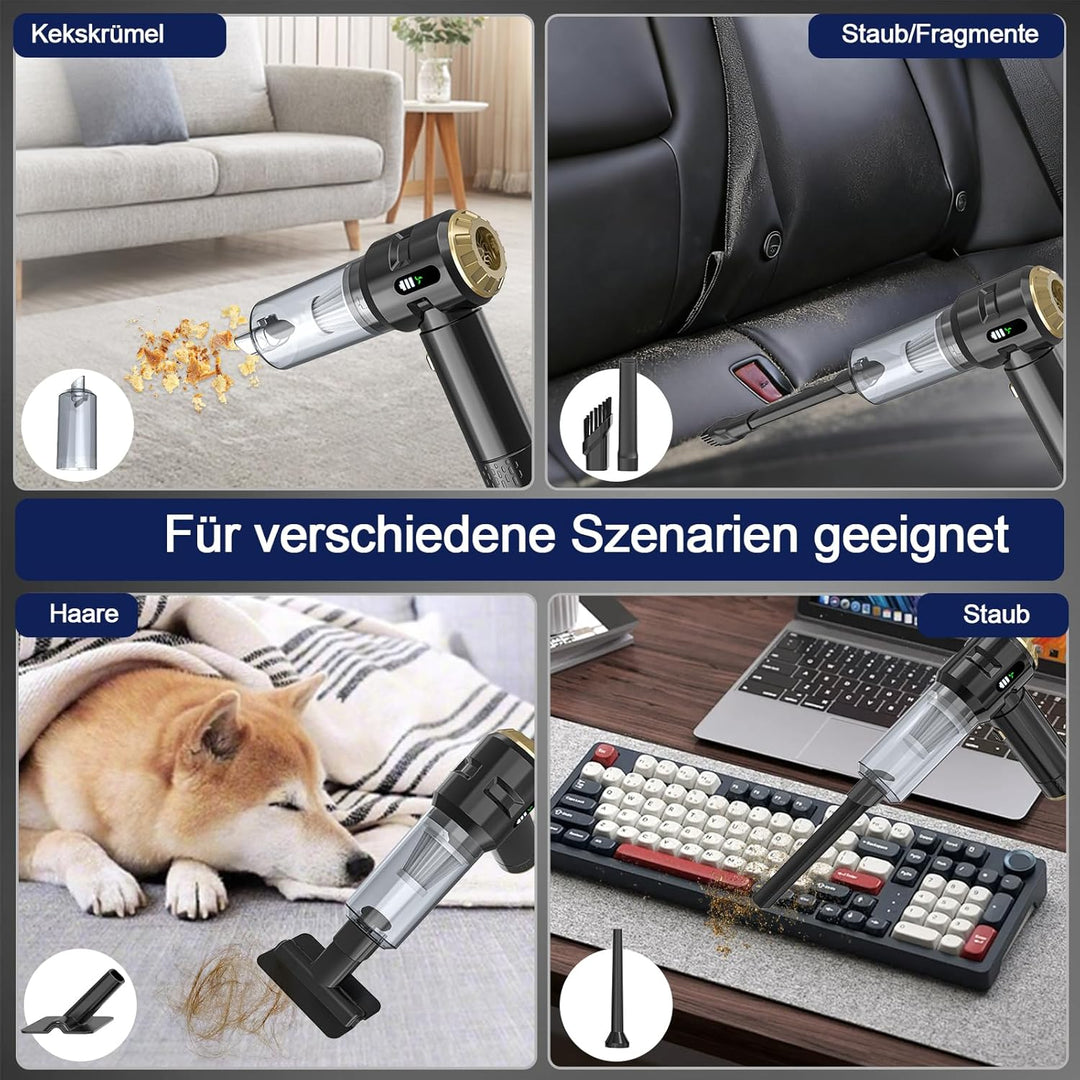 Schnurloser Handstaubsauger,Wiederaufladbarer,Tragbarer,Leichter Staubbläser,22000PA Starke Saugkraf