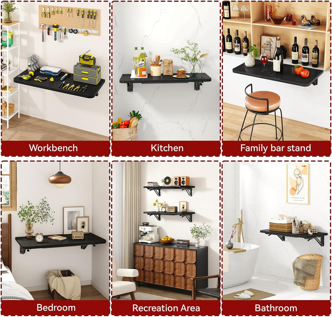 IBUYKE Wandklapptisch, Wandtisch Klappbar Kleiner, Platzsparender & vielseitig einsetzbar, Klapptisc