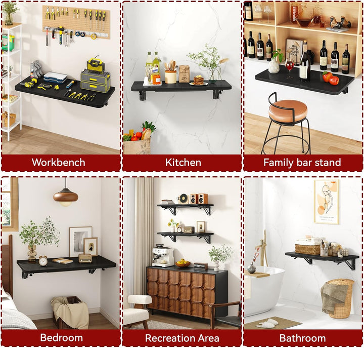 IBUYKE Wandklapptisch, Wandtisch Klappbar Kleiner, Platzsparender & vielseitig einsetzbar, Klapptisc