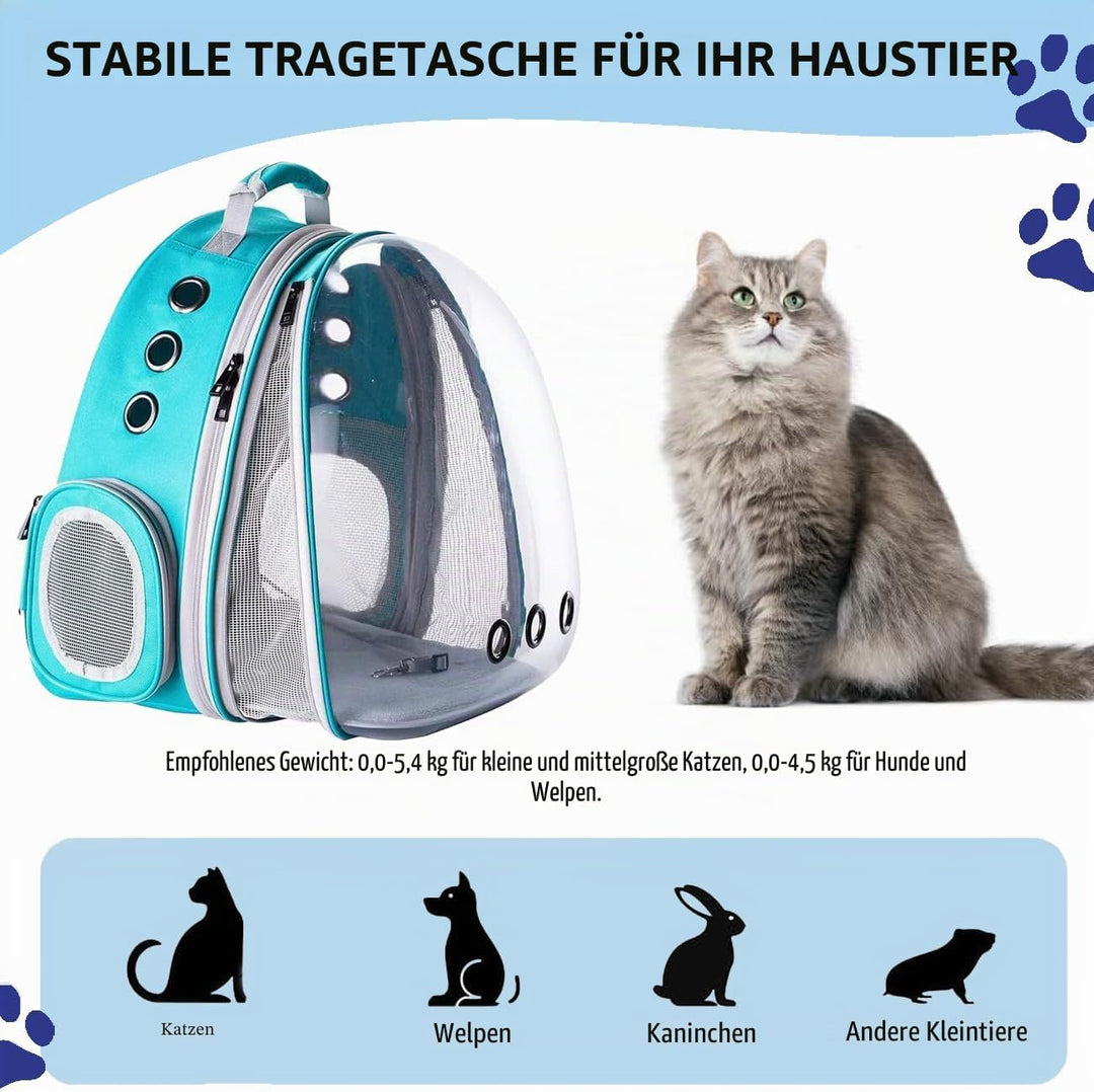 Erweiterbar Katzenrucksack Hunderucksack, Vorderrucksack für Katzen und Kleine Hunde, mit transparen