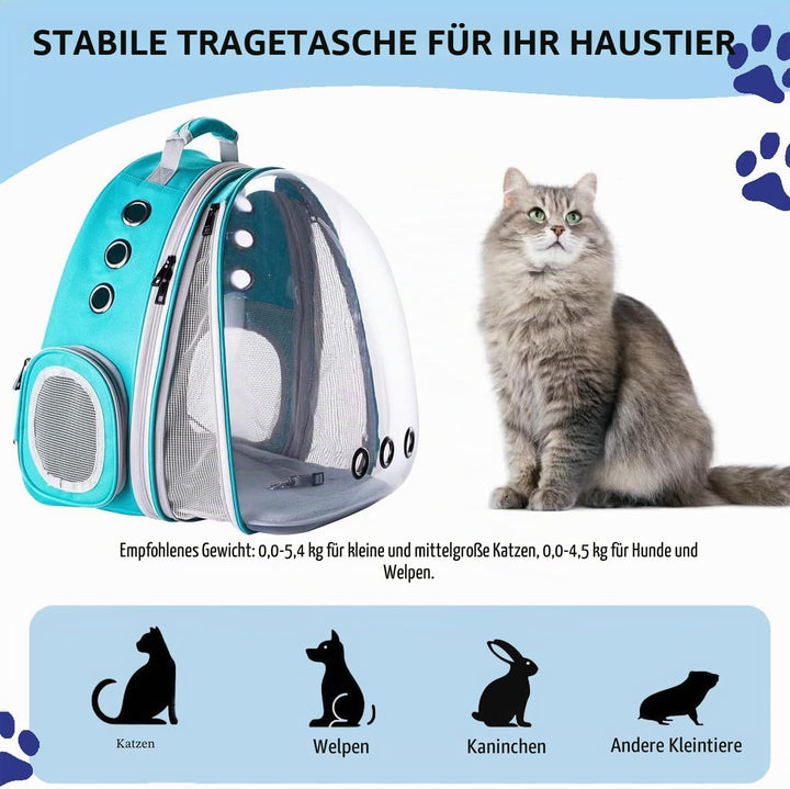 Erweiterbar Katzenrucksack Hunderucksack, Vorderrucksack für Katzen und Kleine Hunde, mit transparen