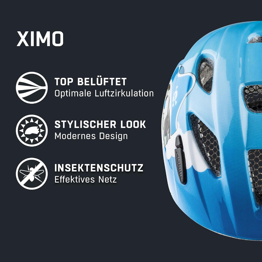 ALPINA XIMO - Leichter, Sicherer & Bruchfester Fahrradhelm Mit Optionalen LED-Licht Für Kinder pirat