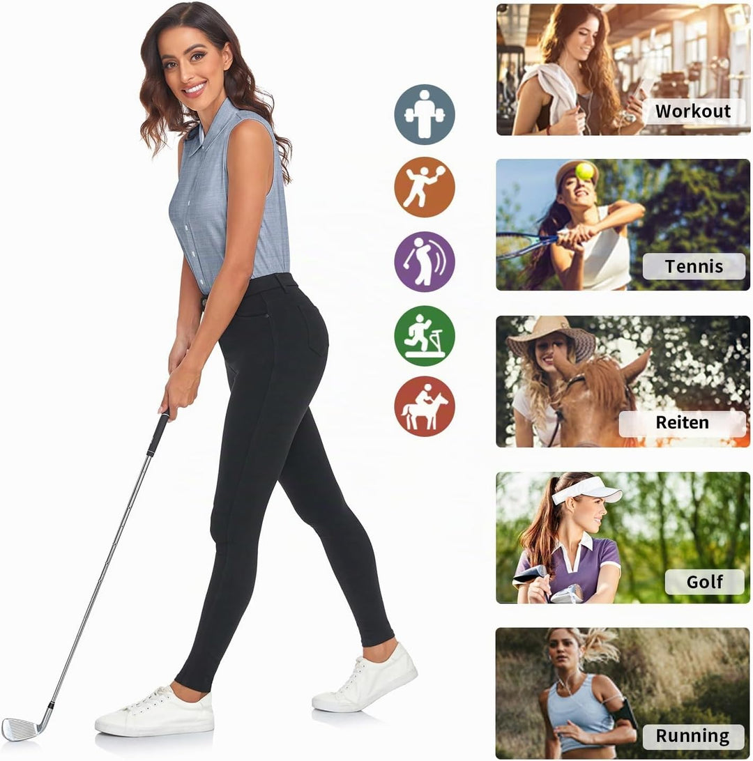 Soneven Bluse Damen Elegant Sport Tank Top mit Kragen Damen Ärmellos Poloshirt Golf Polo Sommer Ober