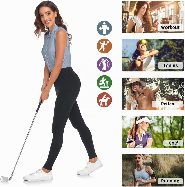 Soneven Bluse Damen Elegant Sport Tank Top mit Kragen Damen Ärmellos Poloshirt Golf Polo Sommer Ober