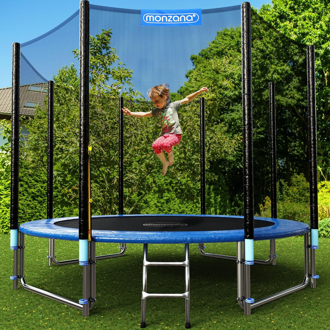 Monzana Trampolin Ø 244/305/366/426 cm Komplettset inkl. Sicherheitsnetz, Leiter, Randabdeckung & Zu