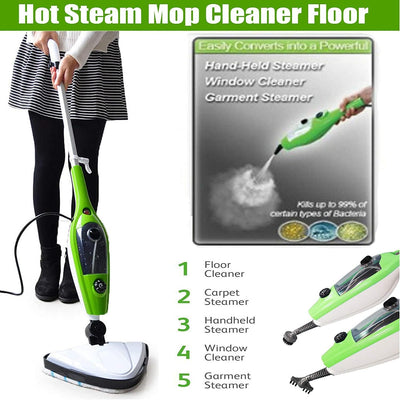 Dampfreiniger 10 in 1 1300 W Mop Cleaner mit 350 ml Wassertank mit heissem Wasserdampf gegen Bakteri