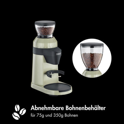 GRAEF Kaffeemühle CM8007 | Mühle für Kaffeebohnen | elektrische Bohnenmühle mit LED Beleuchtung | Ma