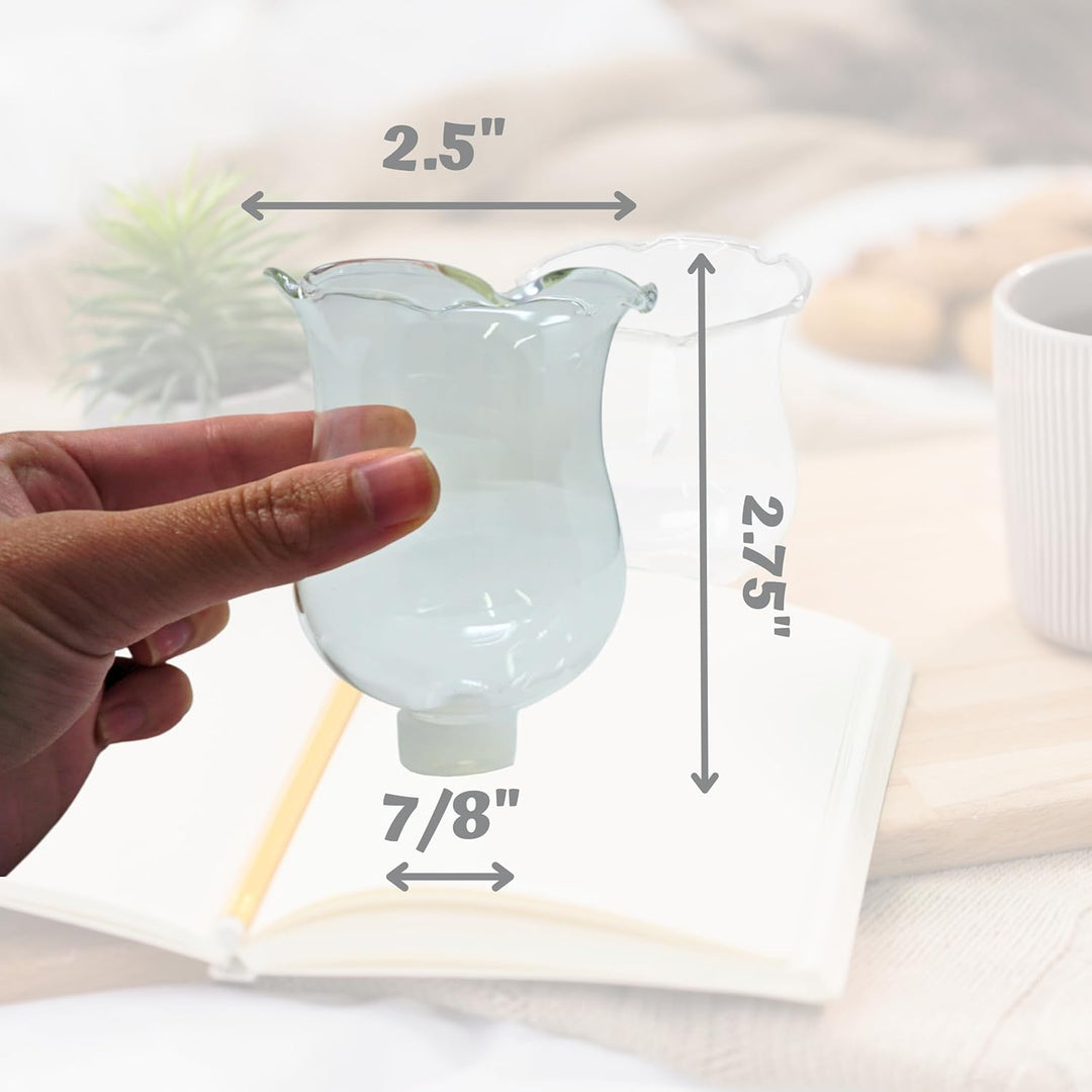 Votivbecher aus klarem Glas mit Klammer, 6 Stück, Tulpen-Kerzenhalter für Kerzenhalter, Innen-Kerzen