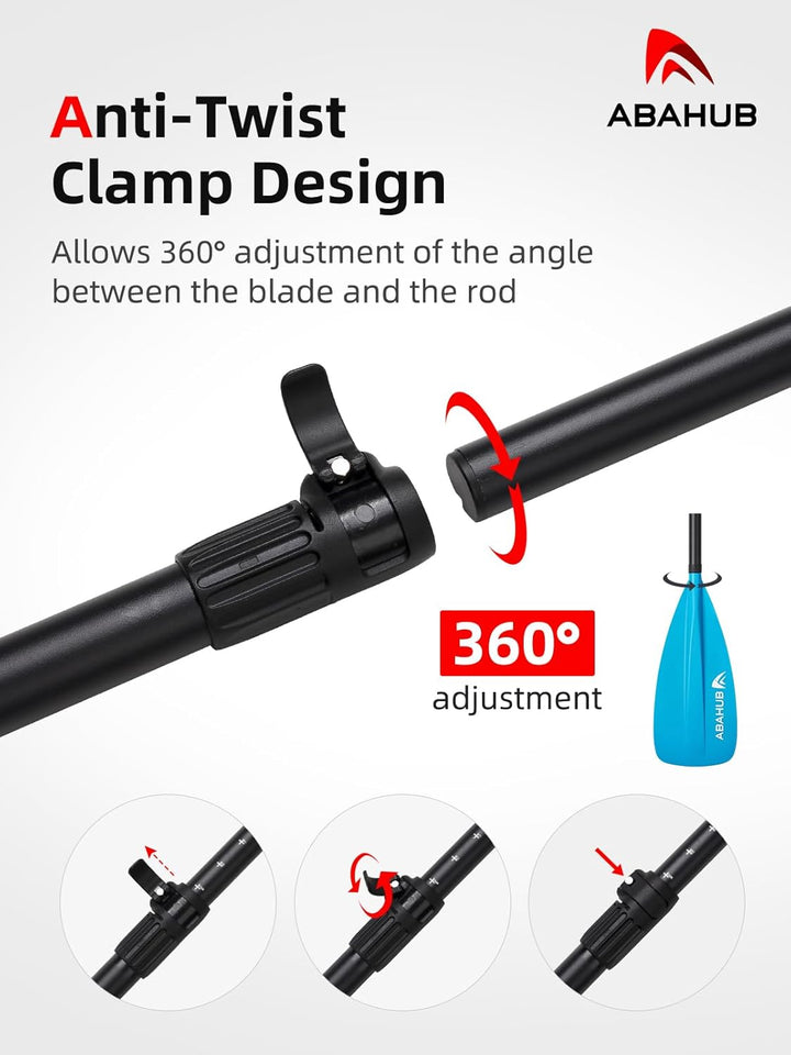 Abahub 2 in 1 Sup Kajak Paddel Aluminium Einstellbares Stand Up Paddle für Paddleboard, Aluminiumleg