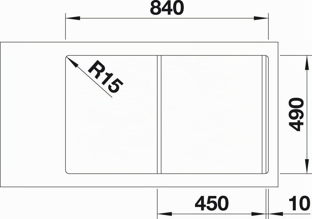 BLANCO DIVON II 45 S-IF | Edelstahl | Einbauart: Einbau von Oben & Flächenbündig | Hauptbecken recht