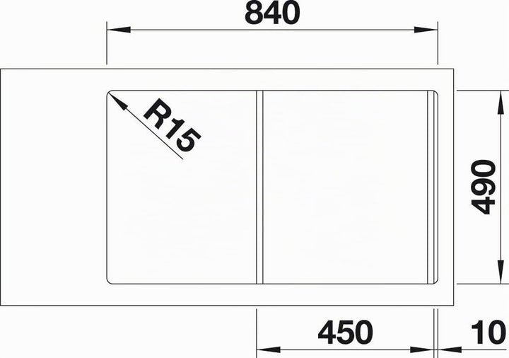 BLANCO DIVON II 45 S-IF | Edelstahl | Einbauart: Einbau von Oben & Flächenbündig | Hauptbecken recht