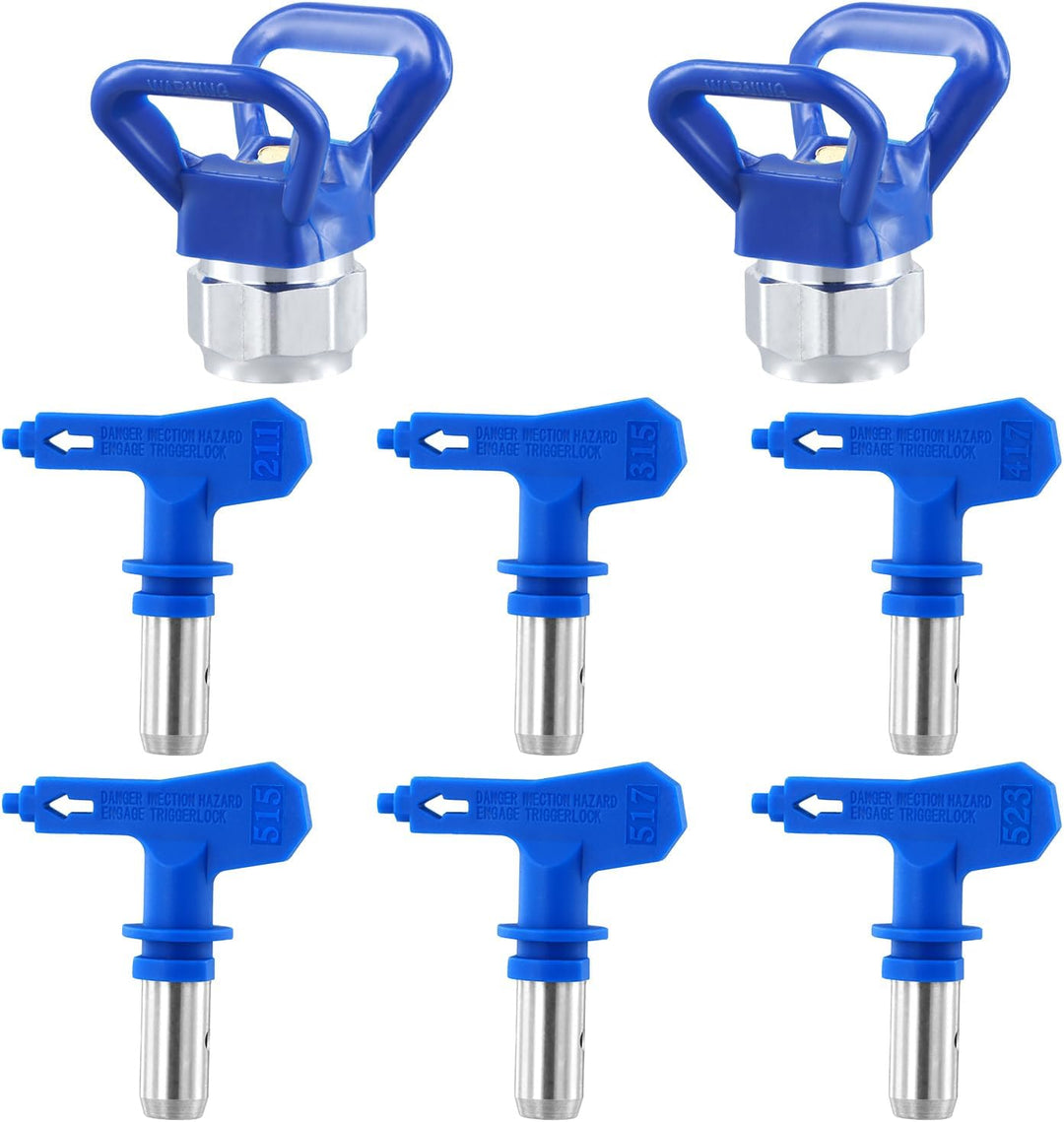 QWORK® Airless Farbsprühspitzen, Reversible Düsenset, 6 Grössen (211/315/417/517/515/523) Für Häuser