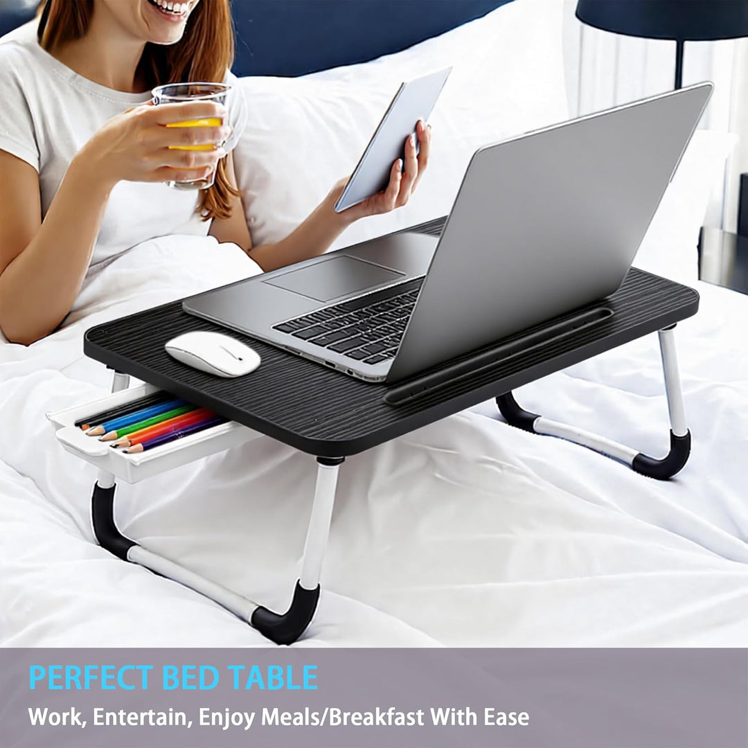 Small Laptop Bett Schreibtisch, Laptoptisch 48 × 30 cm für Frühstück im Bett, Arbeit, Homeoffice, La