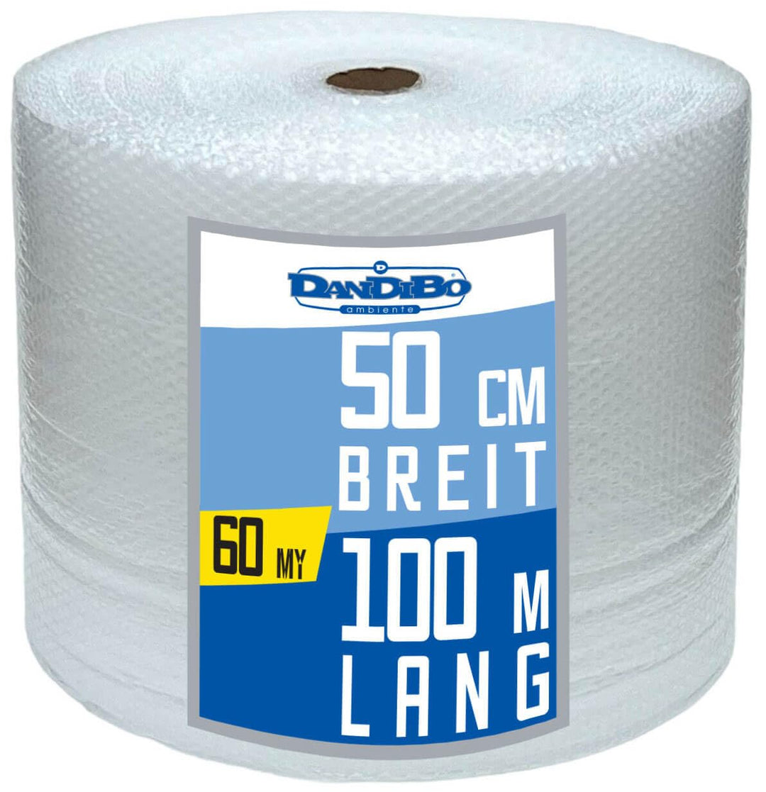 Luftpolsterfolie 50cm x 100m 60my Stark Polsterfolie Umzugsfolie Knallfolie