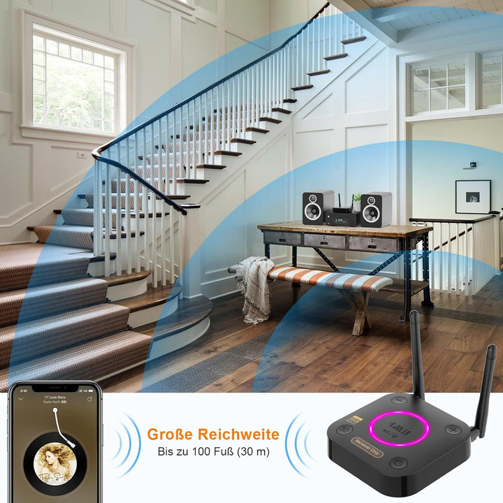 B06Ultra Bluetooth 5.2 Empfänger für LDAC Hi-Res Audio, HiFi Bluetooth Audio Adapter mit Audiophile