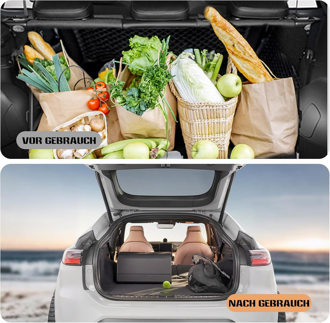 Ergocar Kofferraum Organizer, PU-Leder Autotasche Auto Kofferraum Box mit Deckel, Zusammenklappbarer