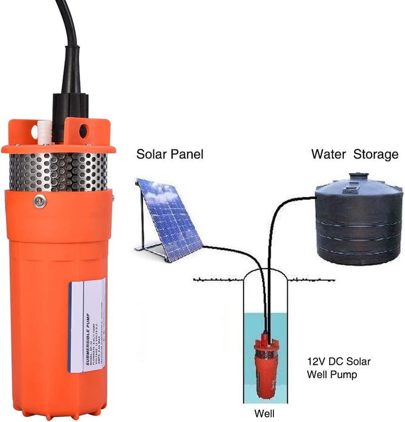 Tauchpumpe für Tiefbrunnen-Gleichstrom Solar Tiefbrunnenpumpe Solarpumpe Brunnen Wasserpumpe DC 12V