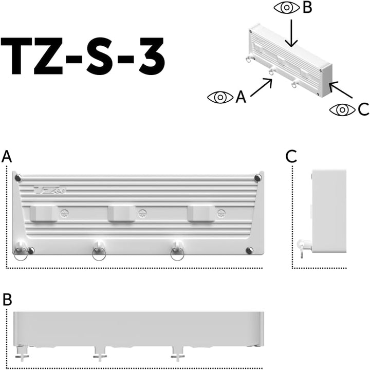 Cuncial Tz Retractable Wäscheleine mit 3 Fäden, Wäscheleine