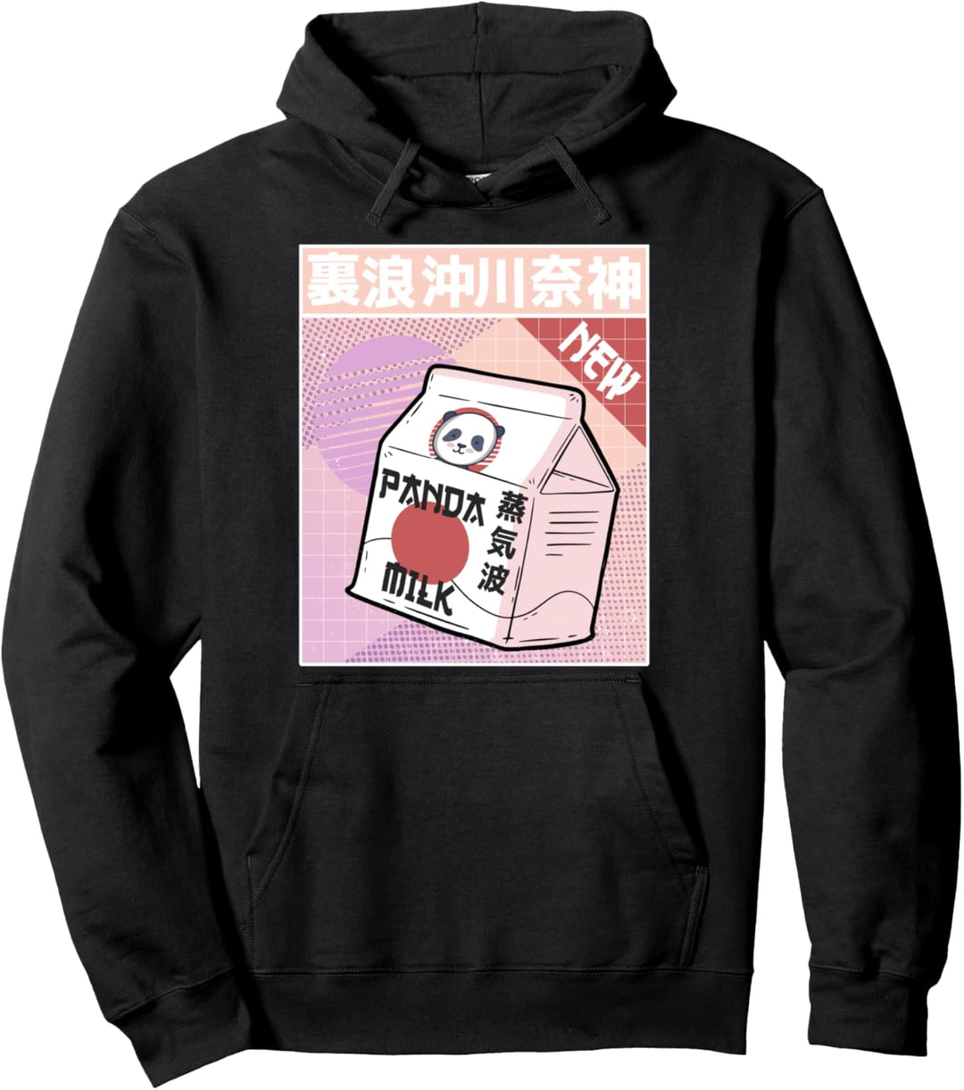 Japanischer Vaporwave ästhetischer 90er Panda Milchkarton Retro 80er Jahre Pullover Hoodie