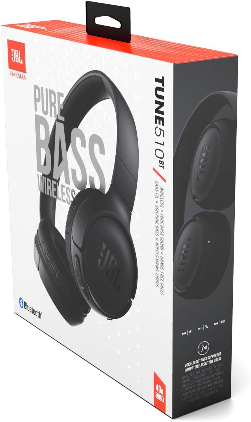 JBL Tune 510BT – Bluetooth On-Ear Kopfhörer in Schwarz – Faltbare Headphones mit Freisprechfunktion